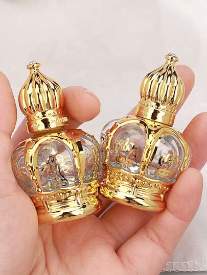 15ml parfymflaskor i glas för resor, återfyllningsbara, rullflaskor med slumpmässiga blommönster och blandade färger