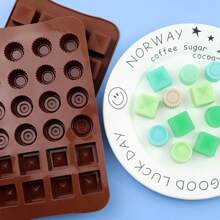 1pc Large Capacity16/24/ 30-Cavity Chocolate Mold, Lead-Free 3D Silicone Pastry Mold For Baking, Candy Making, And Kitchen Creations Easy Release, Dishwasher Safe - Multicolor - View 11
