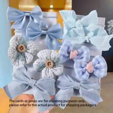 10 Piezas De Lazos De Malla Bonitos Para Niñas Y Lazos Para El Cabello Con Flores Con Banda Elástica, Adecuados Para Uso Diario - Multicolor - Ver 3