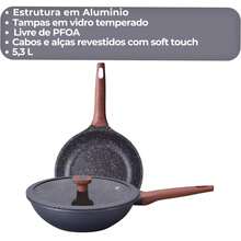 Titanium Wok Frying Pan 30cm 5.3L Injected Aluminum Non-Stick Ceramic Gray MTA - 8474 - 灰色 - 查看 4