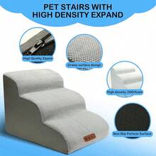 1 件弧形狗台阶，2/3/4/5 层宠物楼梯，适用于小型/老年犬和猫到沙发、床，带 30D 泡沫，防滑且稳定的室内狗台阶 - 彩色 - 查看 6