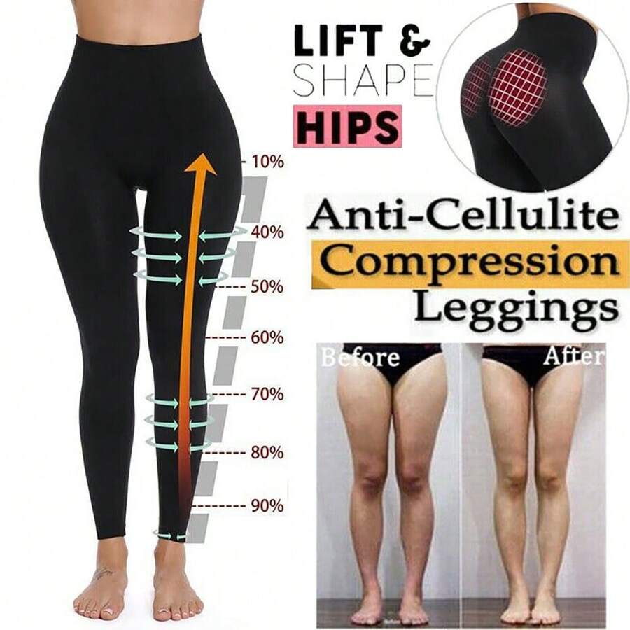 FarmaCell BodyShaper 609YM (Blauw, XL) INNERGY anti-cellulitis afslanklegging met middelhoge taille en FIR-effect