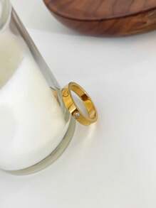 Monlansher 1 pezzo Anello semplice ed elegante in acciaio inossidabile di moda per donne, ipoallergenico e resistente alla corrosione