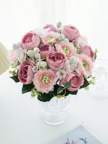 1PC 人造花 玫瑰花束 绣球花 牡丹 球根菊花 情人节礼物 生日派对装饰 婚礼花篮 新娘手捧花 家居摆设 餐厅 卧室 窗台 花瓶装饰 新年装饰 户外花园 开学季 - 彩色 - 查看 10