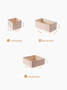 1pc Solid Color Underwear Storage Box, Simple Polyester Drawer Storage Box For Bedroom
