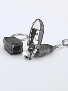 1个/2个装便携式迷你可折叠指甲钳钥匙扣，可变形指甲剪，带钥匙链的指甲修剪器，适合送给男朋友/女朋友的情人节礼物、圣诞节礼物