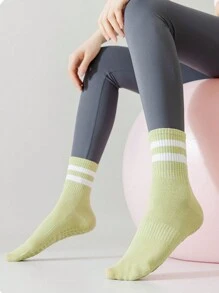 1/3/6 Pairs Pilates Socks With Grips For Women-Non-Slip Yoga Socks For Ballet Dance Barefoot Workout Pregnant Crew Socks - Mouldless - View 2