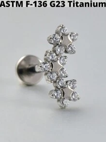 1 件榄尖形锆石 G23 纯钛耳钉 16G 内螺纹 Cz 花形耳轮耳屏穿孔珠宝情人节、妈妈、母亲、母亲节、礼物 - 如圖 - 查看 18