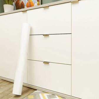 ucdfi 1卷米色哑光纹理接触纸，家居装饰墙贴撕下即贴壁纸适用于厨房卧室客厅台面家具翻新壁纸，翻新贴纸撕下墙板，墙纸，壁纸，春季装饰物品让您的家焕然一新，节日装饰贴纸礼物生日毕业