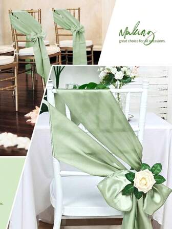 10/2 件缎面椅子饰带、婚礼过道装饰蝴蝶结、婚宴椅背装饰蝴蝶结、蝴蝶结 DIY 工艺品，适用于婚礼餐桌中心装饰、感恩节、宴会、派对和家庭厨房装饰