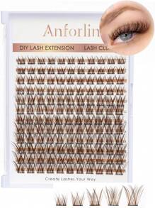 132pcs Brown & Black Eyelash Clusters, D Curl, 0.07D Handmade Lashes, Lightweight & Durable, Suitable For Beginners To Use At Home Or Outdoor, Applicable For Daily Life, Wedding, Date, Party, Music Festival, Halloween And Other Occasions - D - View 12