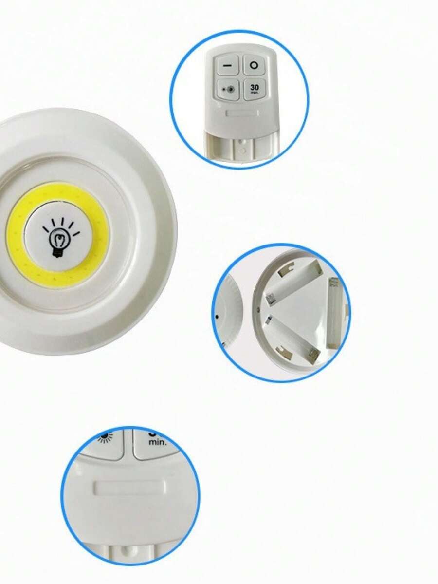 KIT4  Lâmpada Luminária Controle Remoto Led Sem Fio, Luz De Led Promoção ﻿ - Branco - Visão 1