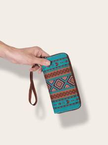 Cartera de mujer con función RFID y estilo bohemio vintage, monedero, portatarjetas, impermeable, ideal como regalo, gran cartera, cartera larga, cartera de muñeca para artículos esenciales de mujer