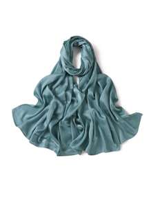 1 Peça Acessórios de Abaya de Alta Qualidade em Cor Sólida para Senhoras, Lenço de Crepe de Cetim de Seda com Brilho de Pedrinhas Strass, Xale Brilhante e Cintilante, Faixa para Cabeça de Mulher