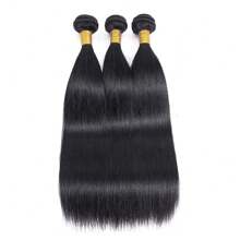 人发束 直发束 巴西直发人发束 未加工处女发束 1 束 人发原始雷米发束 特价 天然黑色 - Natural Black - 查看 5