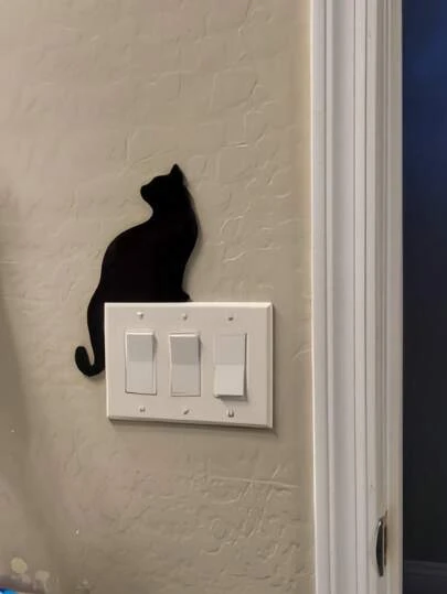 1pc Cute Cat Sitting At Corner Decorative Sticker, Multi-Functional Home Decor For Door Frame, Switch, Window