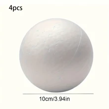 2/4 Stück 10 cm/3,94 Zoll weiße massive Schaumstoffkugeln, hergestellt aus Polystyrol-Material, geeignet für DIY-Bastel-Projekte, Kunst, Basteln, Familien, Party-Dekoration, Malerei-DIY, Weihnachten, Halloween, Neujahr, Geburtstag Heimdekoration und mehr