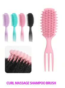 1 Chiếc Lược Chải Tóc Xoăn Ướt, Lược Chải Tóc Xoăn Định Hình, Massage Nút Mềm, Gỡ Rối Tóc Đen, Lược Chải Tóc Trident Giảm Tóc Bị Kéo & Tách Xoăn, Dụng Cụ Tạo Kiểu Và Định Hình Cho Nam Nữ - Nhiều màu - Xem 1