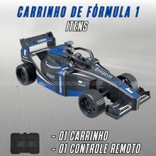 Carrinho Formula Corrida Controle Remoto Presente Menino Brinquedo Carro Frente Ré - Azul Royal - Visão 9