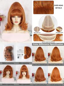 Halloween Classic Flip Out Wavy Wigs, Retro Bouffant Beehive Wig With Bangs, Medium Long Fluffy Wavy Wigs, 50s 60s 70s 80s Vintage Costume Wigs, Funny Updo Bun Hair With Fashion Fringe Wigs For Women, Loose Wave Heat Resistant Synthetic Wig, Ginger Pink Natural Color Wig For Daily Party Costume Cosplay Wig, Charming Elegant Women's Shoulder Length Bob Wig For Holiday Thanksgiving Day Birthday Gift For Christmas Decorations & 1pc Wig Cap