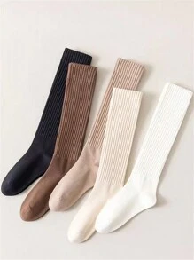 5 par skarpetek do kolan, modelujących nogi, kompresyjnych, wysokich skarpetek do kolan, uniwersalnych pończoch, skarpetek damskich