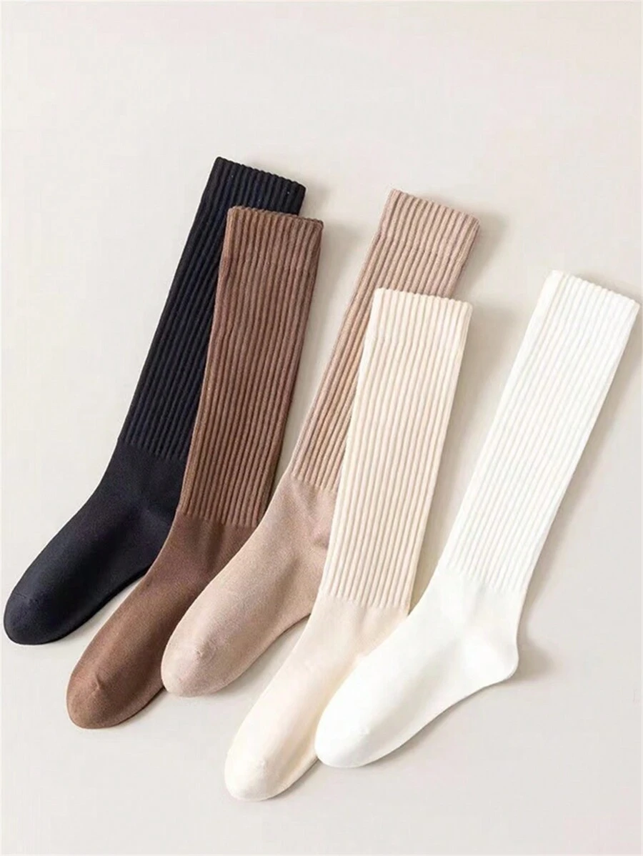 5 par skarpetek do kolan, modelujących nogi, kompresyjnych, wysokich skarpetek do kolan, uniwersalnych pończoch, skarpetek damskich
