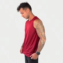 Kit 02 Dry Fit Men's Sports Tank Top Fitness Quick Dry Gym Training Breathable - 紫紅色 - 查看 3