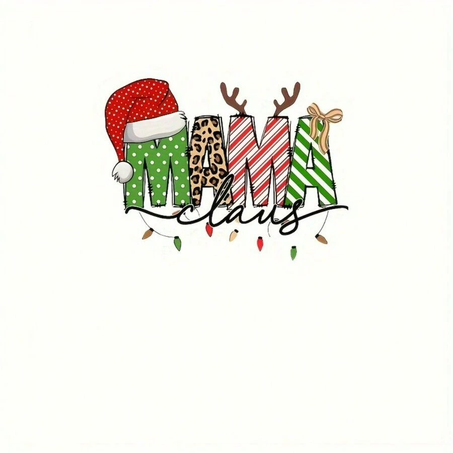 1/2/3 件圣诞快乐，妈妈克劳斯热漆贴纸 - 非常适合 DIY T 恤、牛仔裤和背包 - 可清洗且耐用 - 彩色 - 查看 1