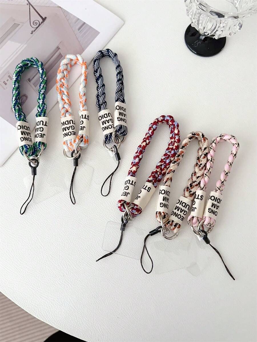 1pc Handmade Woven Lanyard For Phone, Bag, Camera Gifts For Mother, Family, Friends, Birthday, Holiday Phone Charm, Phone Chain - Multicolor - View 1