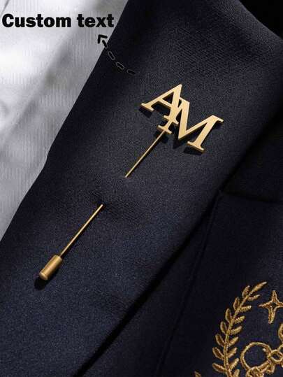 Personalisierte minimalistische Mode-Brosche mit Einzelbuchstabe, geeignet für alle Jahreszeiten, kann mit Namen, als Trauzeugengeschenk, Valentinstag, Vatertags-Geschenk, Anstecknadel individualisiert werden