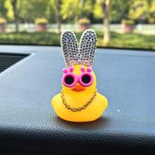 1pc Cute Duck Decoration Car Ornament - Yellow - View 1