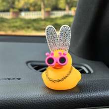 1pc Cute Duck Decoration Car Ornament - Yellow - View 4