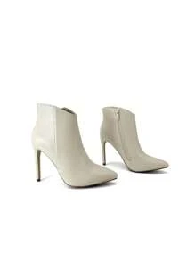 RevReaL Sleek Stiletto Botine - Bej - Vizualizare 1