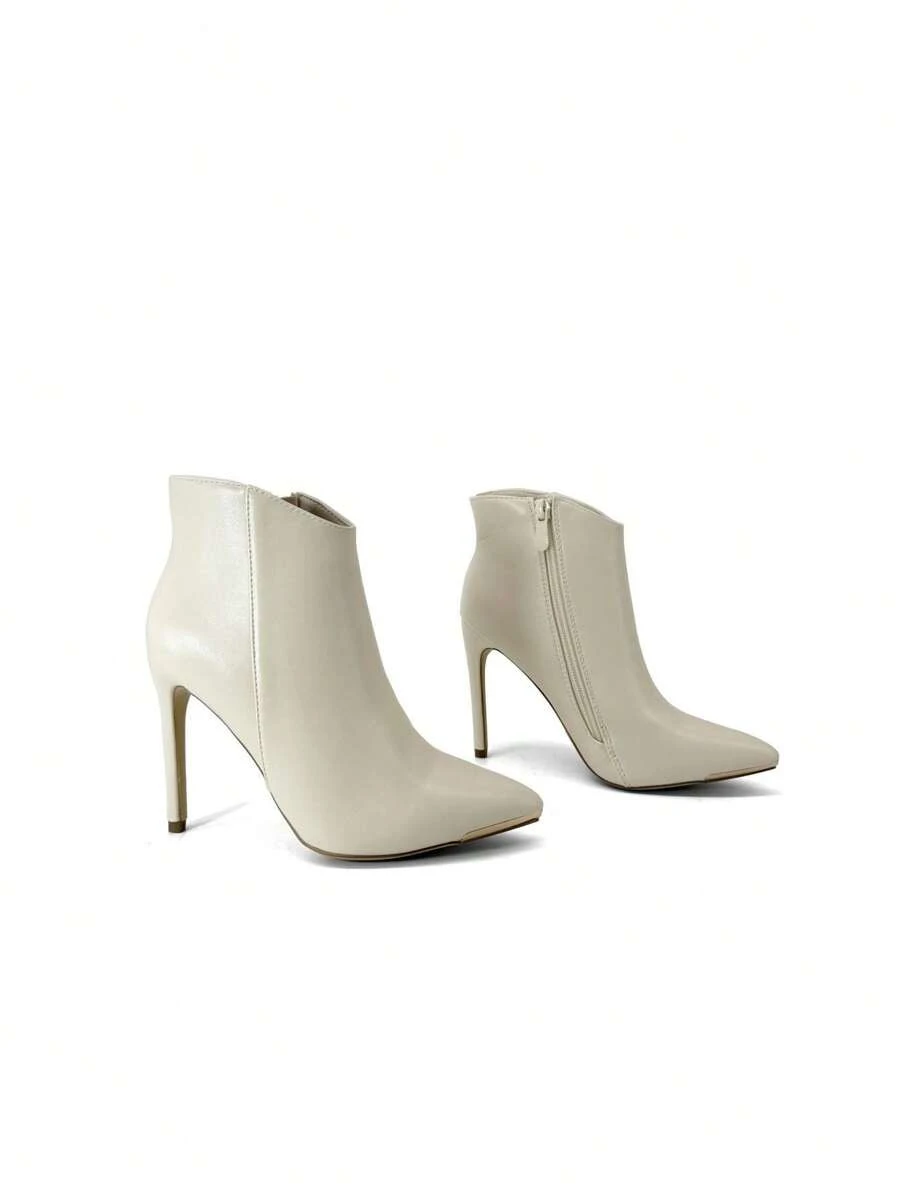 RevReaL Sleek Stiletto Botine - Bej - Vizualizare 1