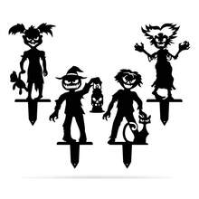 Halloween Party 4pcs Spooky Little Devil Garden Stake - Contemporary, Halloween Decoration For Outdoor Use, Halloween Decor, Halloween Accessories - Black - View 3