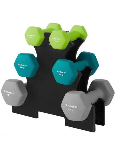 uego de 2 Mancuernas, 2 x 2 kg, Recubrimiento de Vinilo Antideslizante, con Acabado Mate, para Gimnasia en Casa, Entrenamiento de Ejercicios de Fitness, Violeta