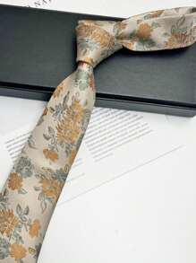 1 pièce Cravate tissée jacquard, convient pour le mariage, les affaires, les tenues décontractées et le streetwear