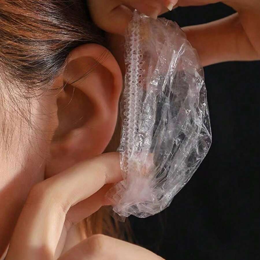 Disposable Ear Protectors, Waterproof Ear Covers For Hair-Dying Shower Bathing For Bathroom - Clear - View 1