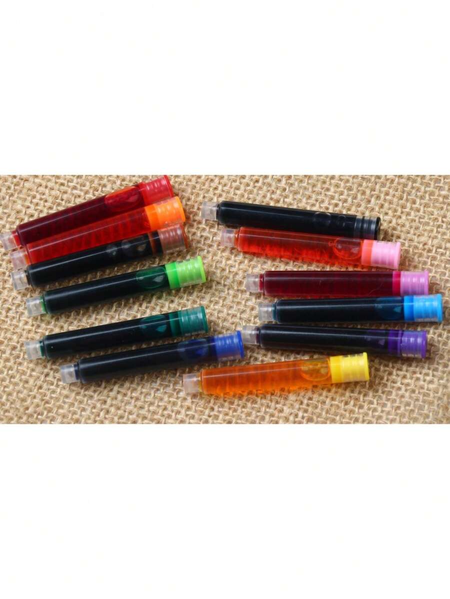 36PCS/Set 12 Color Ink Sac Fountain Pen Ink Cartridges Refills 3.4mm