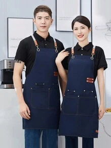 1pc Waterproof Apron, Catering Milk Tea Shop Apron, Barista Apron, Multi-Purpose Cleaning Anti-Fouling Apron, Chef Apron, Suitable For Home Cleaning, Kitchen, Restaurant