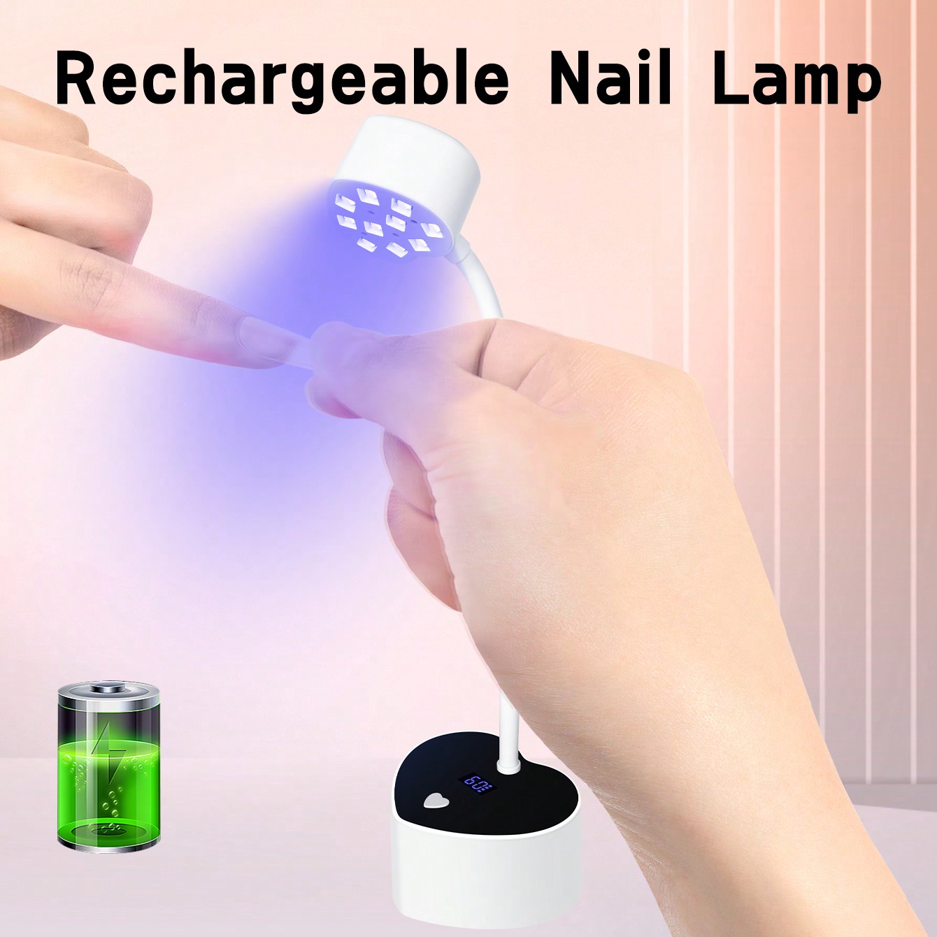 1pc UV LED Gel Nail Lamp UV Light Purple Nail Phototherapy Machine, Professional Manicure Lamp Plastic Ultraviolet Gel Nail Polish Dryer UV Gel Polish Nail Lamp Fast Curing Quick-Drying Nail Polish Glue Baking Lamp Nail Lamps Portable Handle Large Space Nail Machine Automatic Smart Sensor For Gel Polish Curing Salon Use & Home DIY Nail Art, Best Gifts For Girls, New Nail Lamp Accessories For Fingernail Toenail Salon School Supplies
