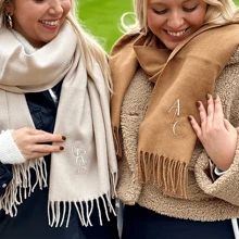 Personalised Scarf, Luxury Embroidered Soft Touch With Tassel Trim, Stocking Filler, Gifts For Her, Christmas Gift Idea For Mum Nan Daughter - Embroidered Scarf - View 2