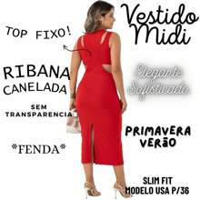 Slim Ribbed Dress With Fixed Top - Casual And Chic For Summer 31524A - Đỏ - Xem 2