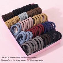 100 piezas de ligas para el cabello coloridas y no dañinas para niñas, adecuadas para uso diario - Multicolor - Ver 5