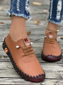 女士舒适轻便圆头一脚蹬软平底鞋，百搭优雅休闲风格，四季皆宜