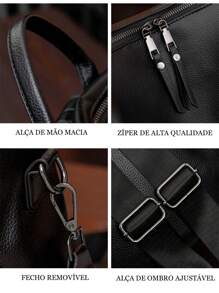 Women's PU Leather Backpack High Quality Medium Spacious With Shoulder Strap - 黑色 - 查看 8