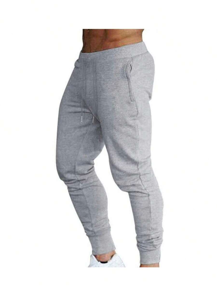 Unisex Warm Cotton Flannel Sweatpants - 灰色 - 查看 1