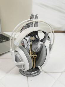 1 件赛博朋克手 - 多功能桌面整理器，适用于游戏控制器、手机等 | 科幻机械风格装饰 | 适合家庭和办公室 赛博朋克机器人树脂小雕像 - 多功能室内/室外装饰，非常适合游戏室和家居装饰，是游戏爱好者的完美礼物，也是男孩、朋友、父亲的礼物 - 圣诞礼物 - 彩色 - 查看 3