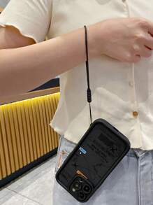 1个时尚飞机图案加厚防震保护手机壳，兼容苹果/Infinix/Vivo/OPPO，时尚达人的理想之选，简约时尚。 - 黑色 - 查看 3