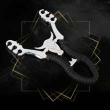 1入組升級版6股彈弓，帶有高精度和強大彈性帶，傳統手弩，適用於戶外狩獵或運動射擊 - 灰色 - 查看 2